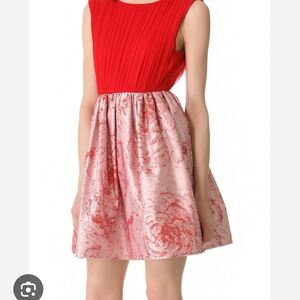 NWOT WOMEN'S ALICE + OLIVIA "Kirie" RED SILK CHIFFON COCKTAIL DRESS SZ 2 $550